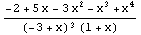 (-2 + 5 x - 3 x^2 - x^3 + x^4)/((-3 + x)^3 (1 + x))