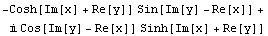 -Cosh[Im[x] + Re[y]] Sin[Im[y] - Re[x]] +  Cos[Im[y] - Re[x]] Sinh[Im[x] + Re[y]]